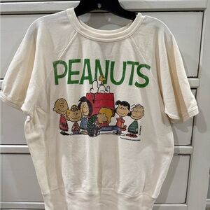 NWOT People of Leisure x Peanuts Women's Cream Graphic Tee
